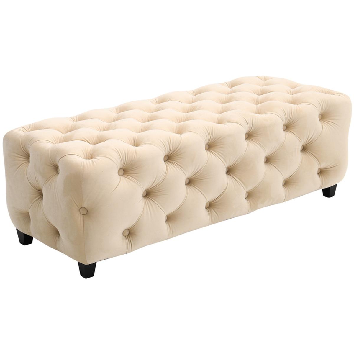 Velvet Bench Seat - Beige – image 3