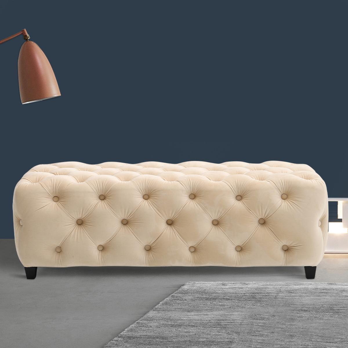 Velvet Bench Seat - Beige – image 8