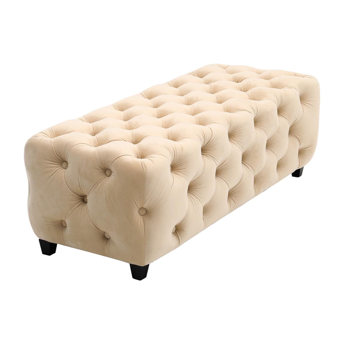 Velvet Bench Seat - Beige – image 1