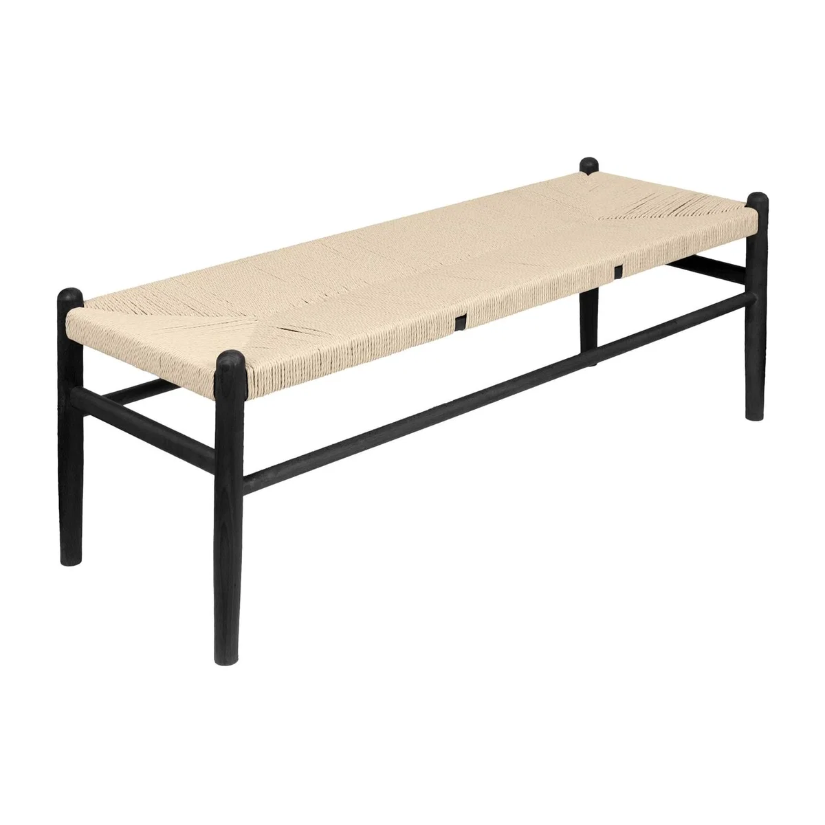 Wooden Wishbone Dining Bench - Pack of 1 - Black