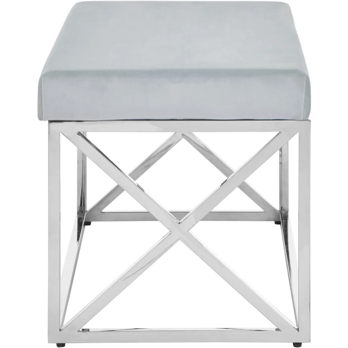 Allure Light Blue Velvet Bench - Blue – image 2