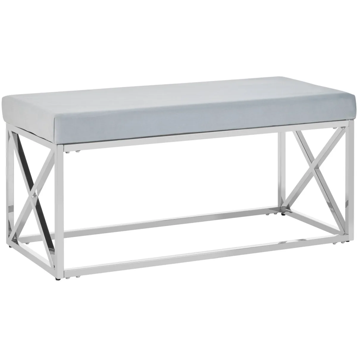 Allure Light Blue Velvet Bench - Blue – image 4