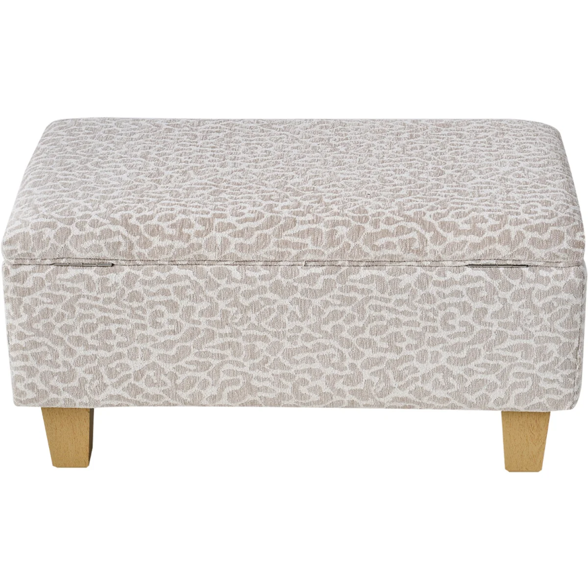 Linen Fabric Storage Ottoman Bench - Beige & Light Brown – image 4