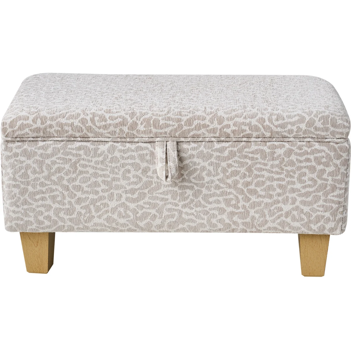 Linen Fabric Storage Ottoman Bench - Beige & Light Brown – image 5