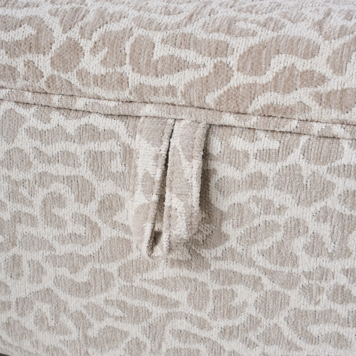 Linen Fabric Storage Ottoman Bench - Beige & Light Brown – image 6
