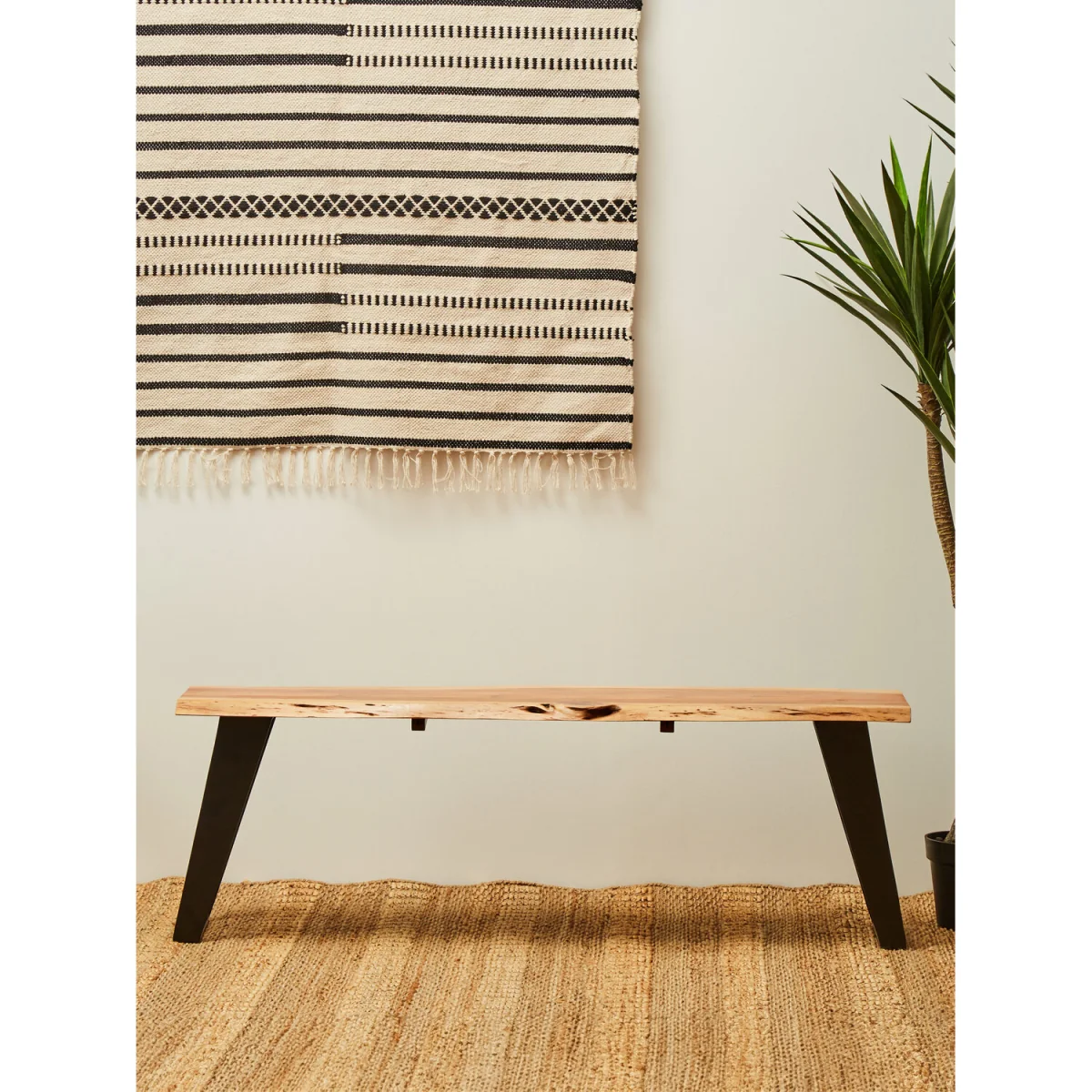 Surax Acacia Wood with Live Edge Bench - Brown – image 2