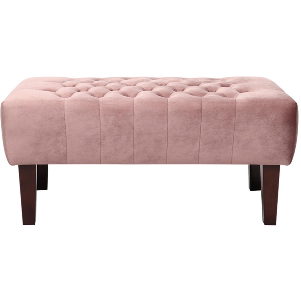 Crushed Velvet Chesterfield Buttoned Footstool Bench - Ice Grey – image 15