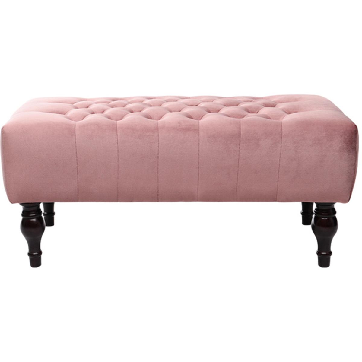 Crushed Velvet Chesterfield Buttoned Footstool Bench - Ice Grey – image 17