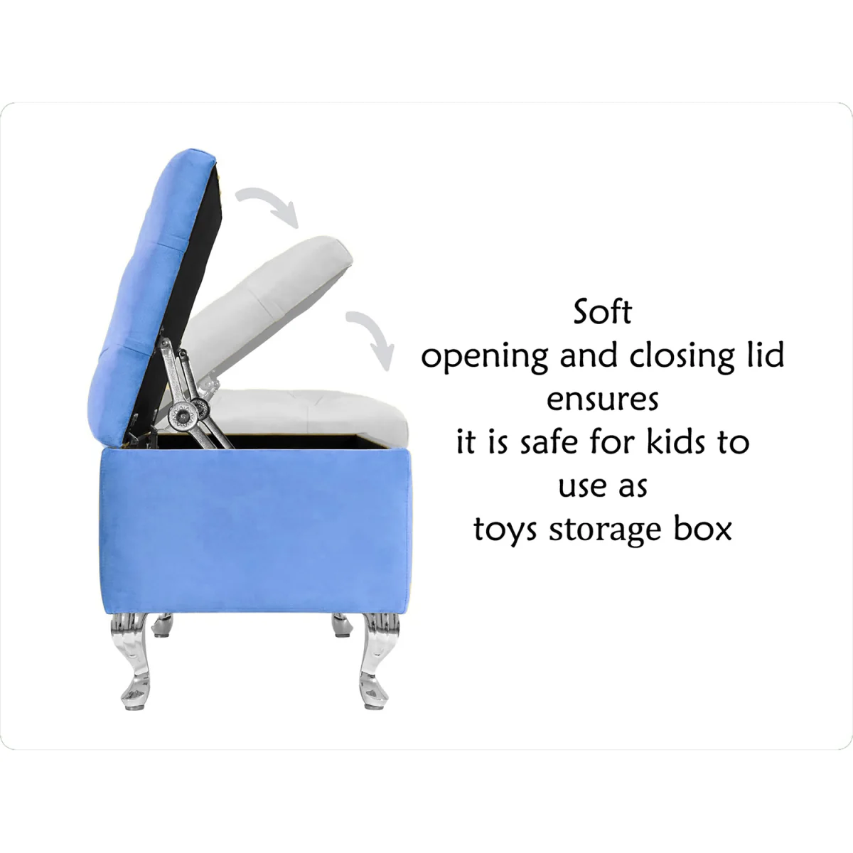 180cm Chesterfield Ottoman Storage Bench, Teal Tufted Upholstered Velvet Ottoman Footstool - Duck Egg Plush Velvet – image 3