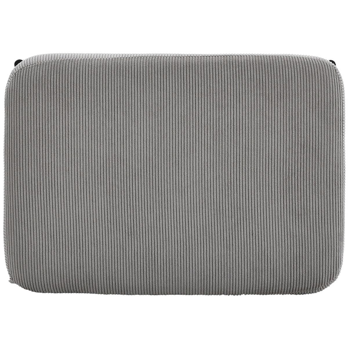 Rectangular Corduroy Ottoman Bench Entryway Storage Footstool - Light Grey – image 4
