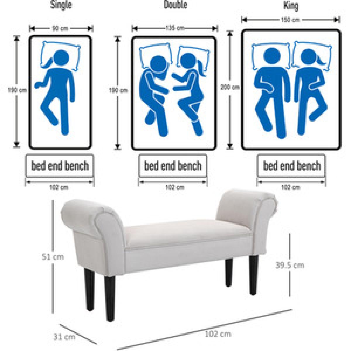 Elegant Flannelette Bench With Wood Legs Padding - White – image 12