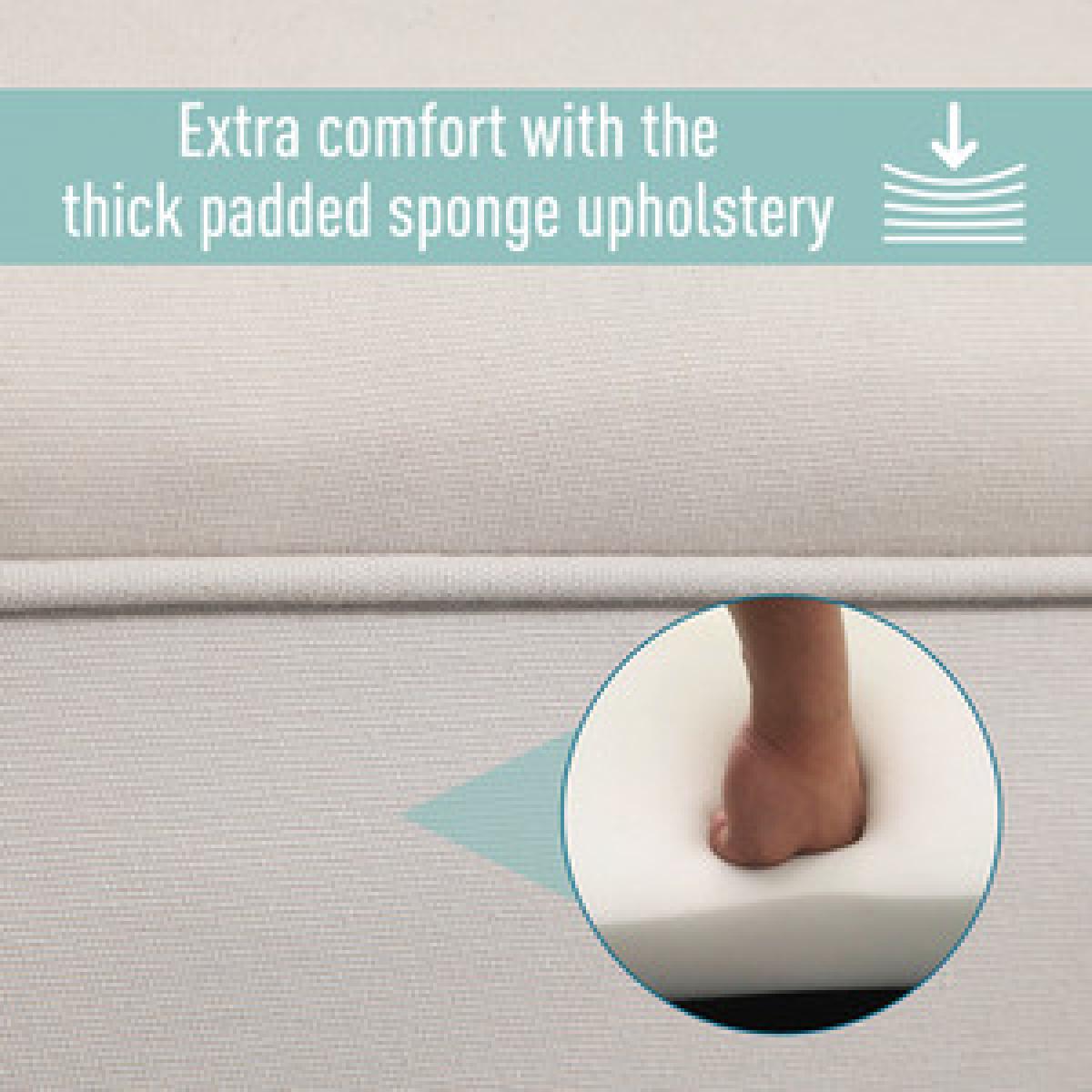 Elegant Flannelette Bench With Wood Legs Padding - White – image 14