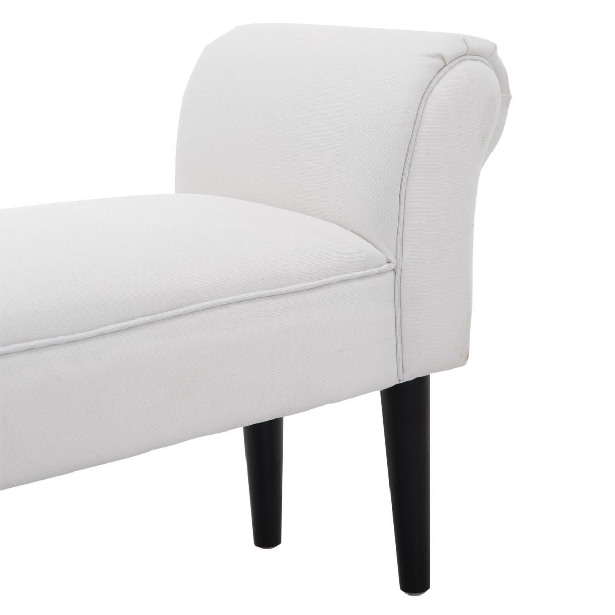 Elegant Flannelette Bench With Wood Legs Padding - White – image 8