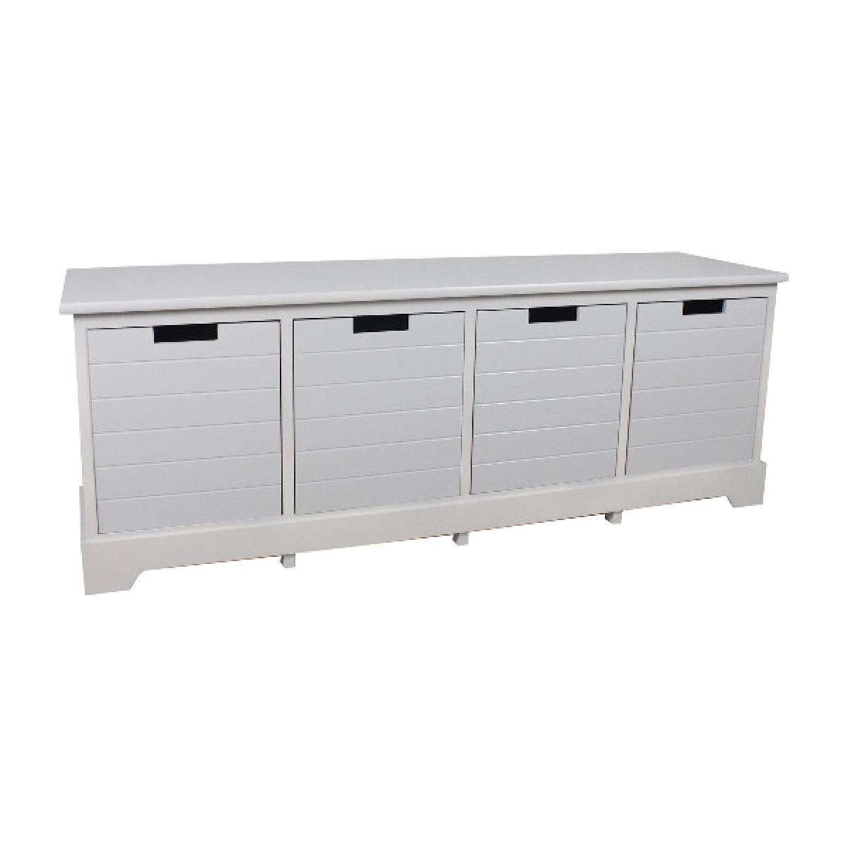 Caspian Four Drawer Bench - Light Grey