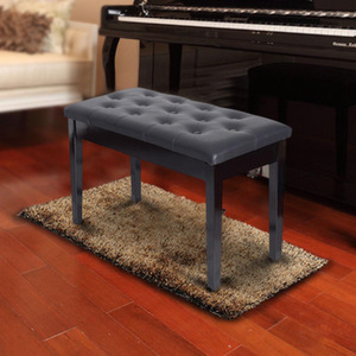 Classic Piano Bench Padded Seat - White – image 11