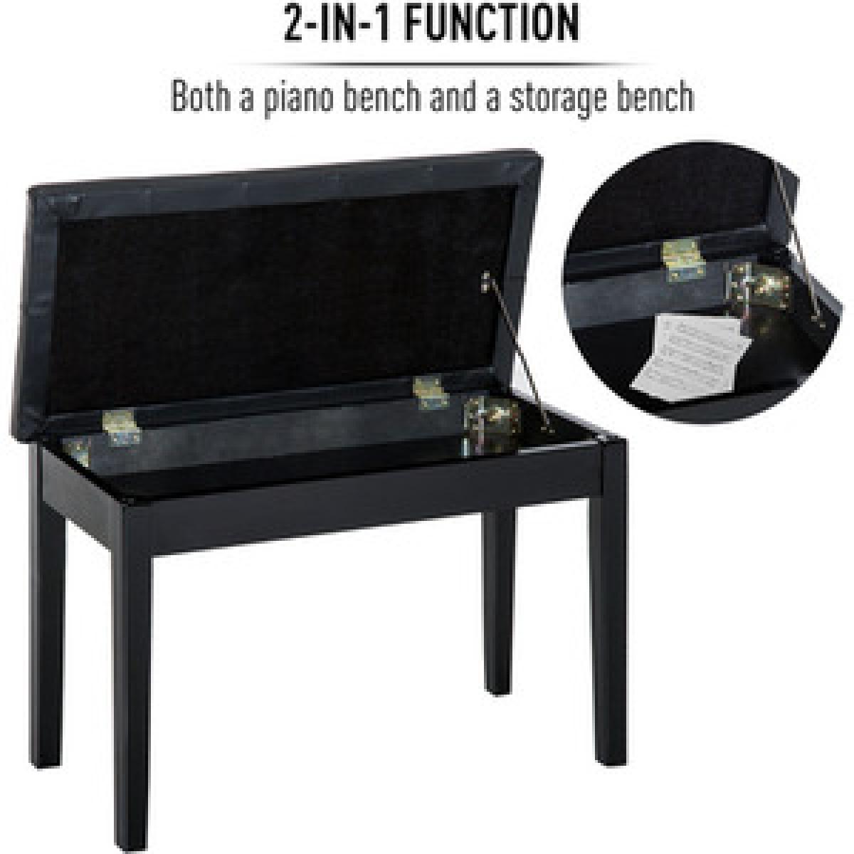 Classic Piano Bench Padded Seat - White – image 16