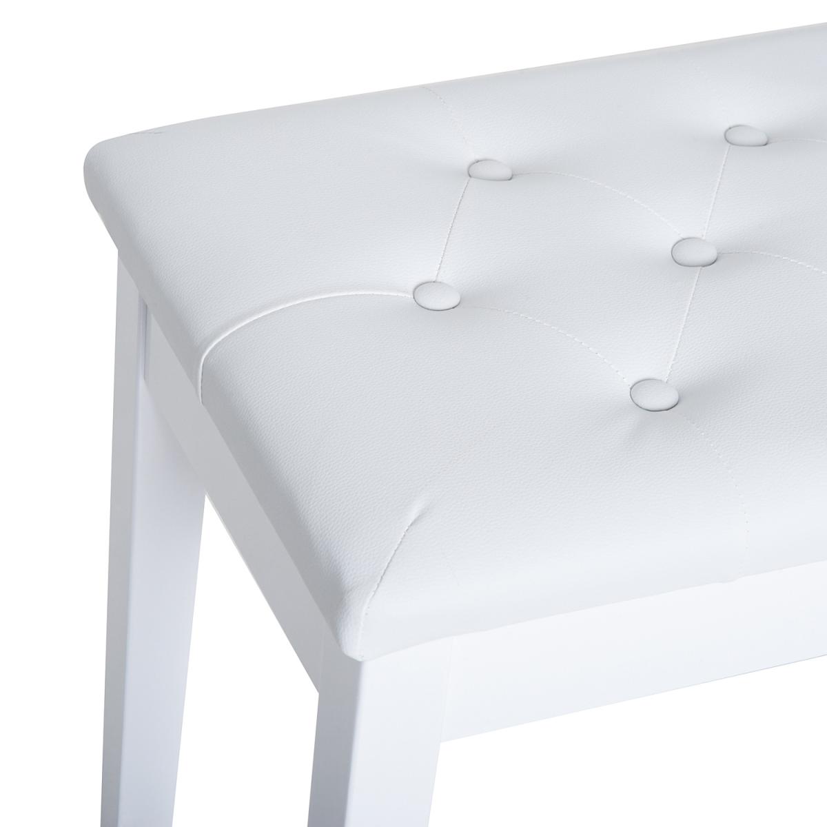 Classic Piano Bench Padded Seat - White – image 8