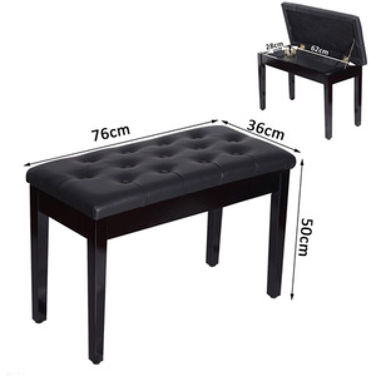 Classic Piano Bench Padded Seat - White – image 10