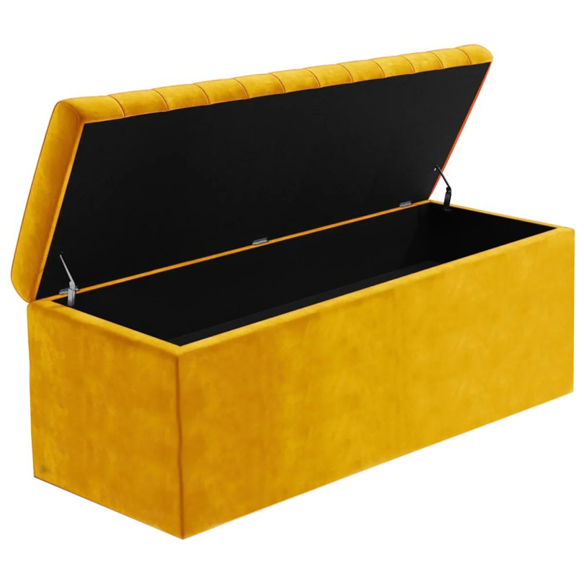 Large Plain Safar Storage Ottoman Box, Plush Velvet Upholstered Deep Storage End of Bed Bench - Forest Green Plush Velvet – image 13