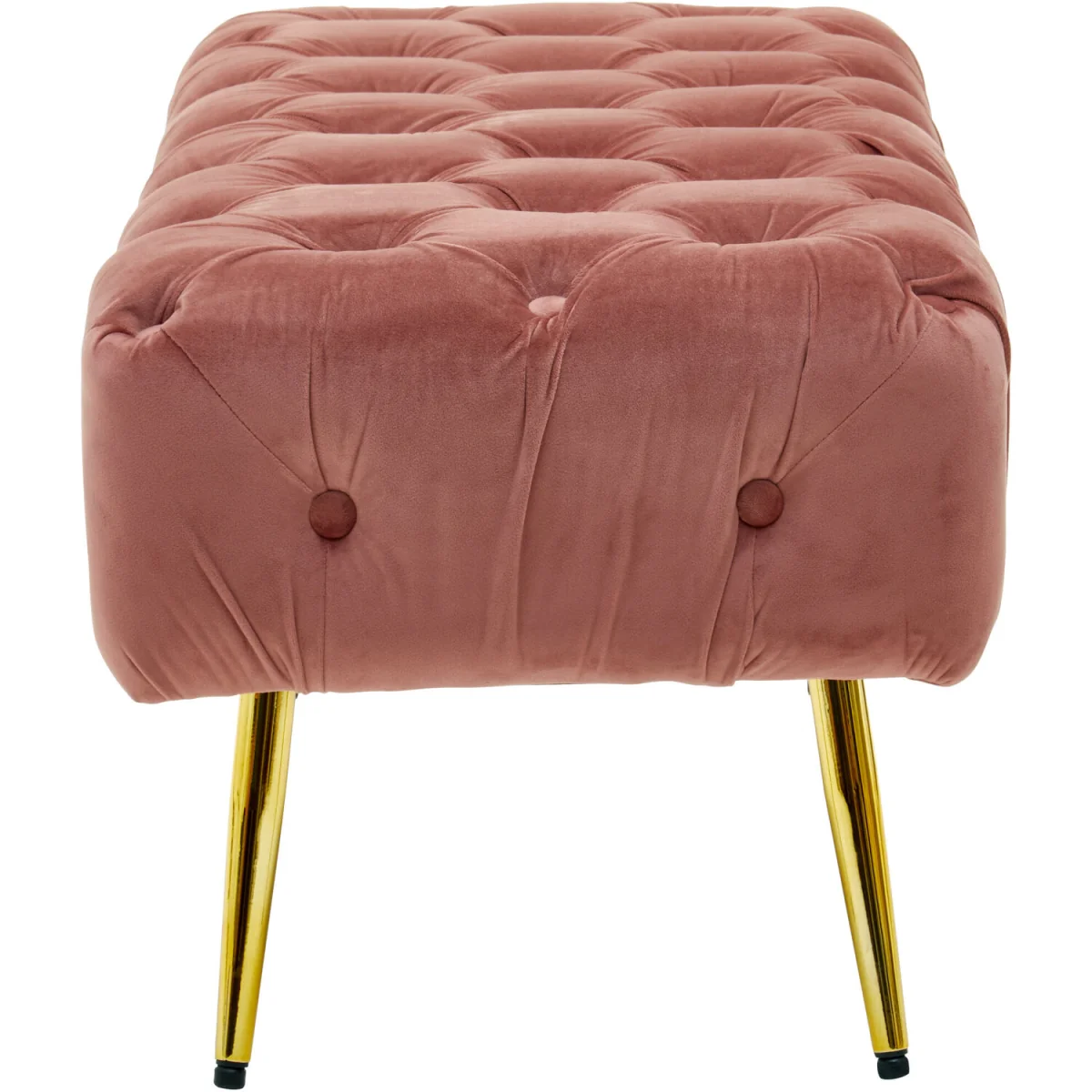 Tamra Dusty Pink Velvet Bench with Gold Legs - Pink – image 3