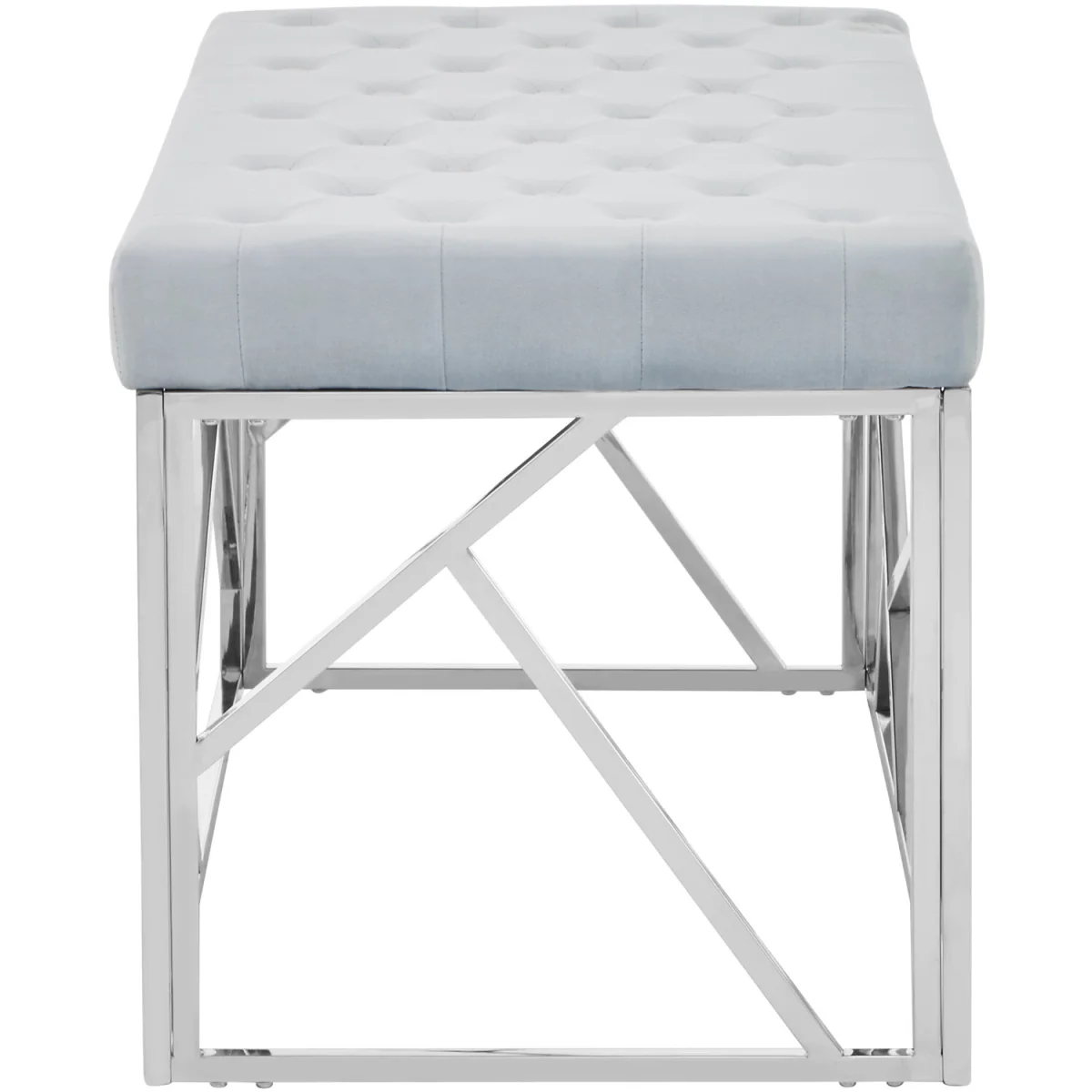 Allure Powder Blue Geometric Bench - Silver, Blue – image 3