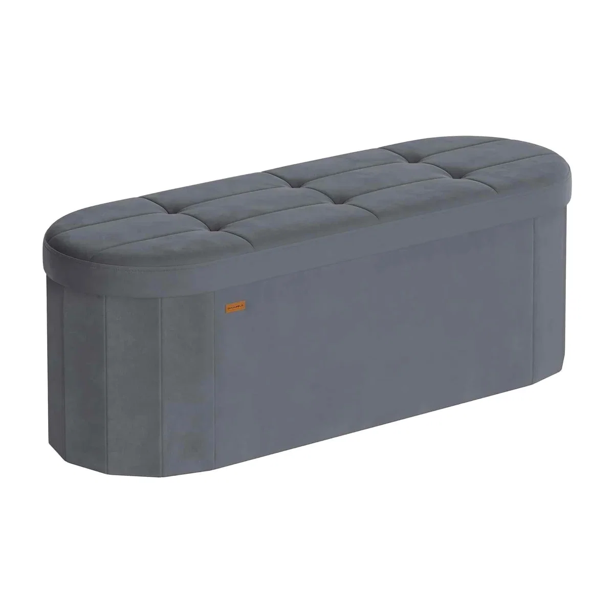 Velvet Storage Bench with Hidden Storage, Slate Grey. - Slate Grey – image 1