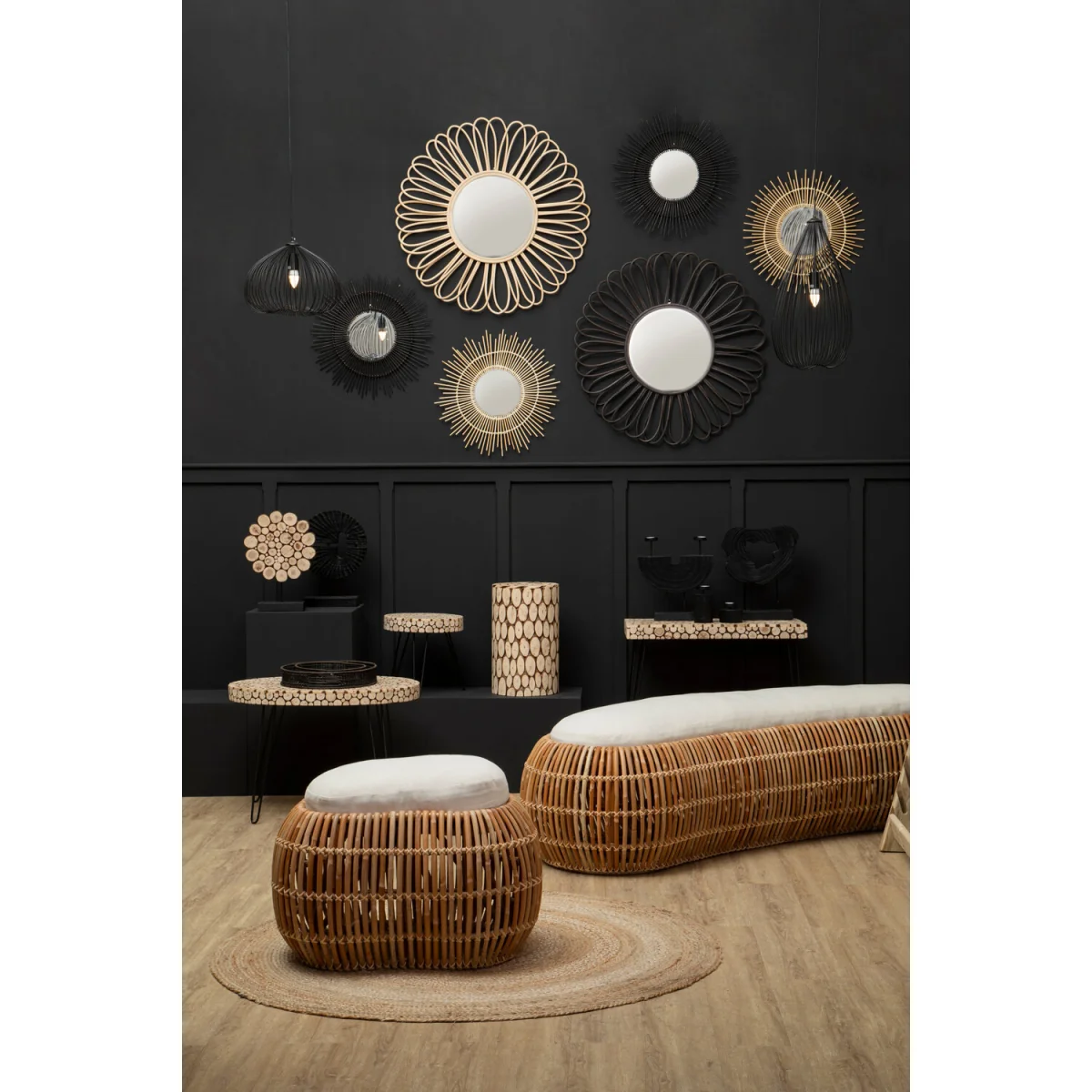 Manado Natural Rattan Bench - Natural, Cream – image 3