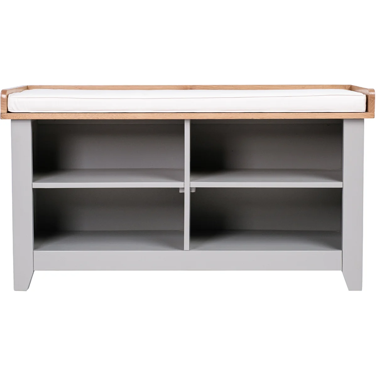Charnwood Hallway Bench with Open Shoe Tidy - Grey, Brown – image 3