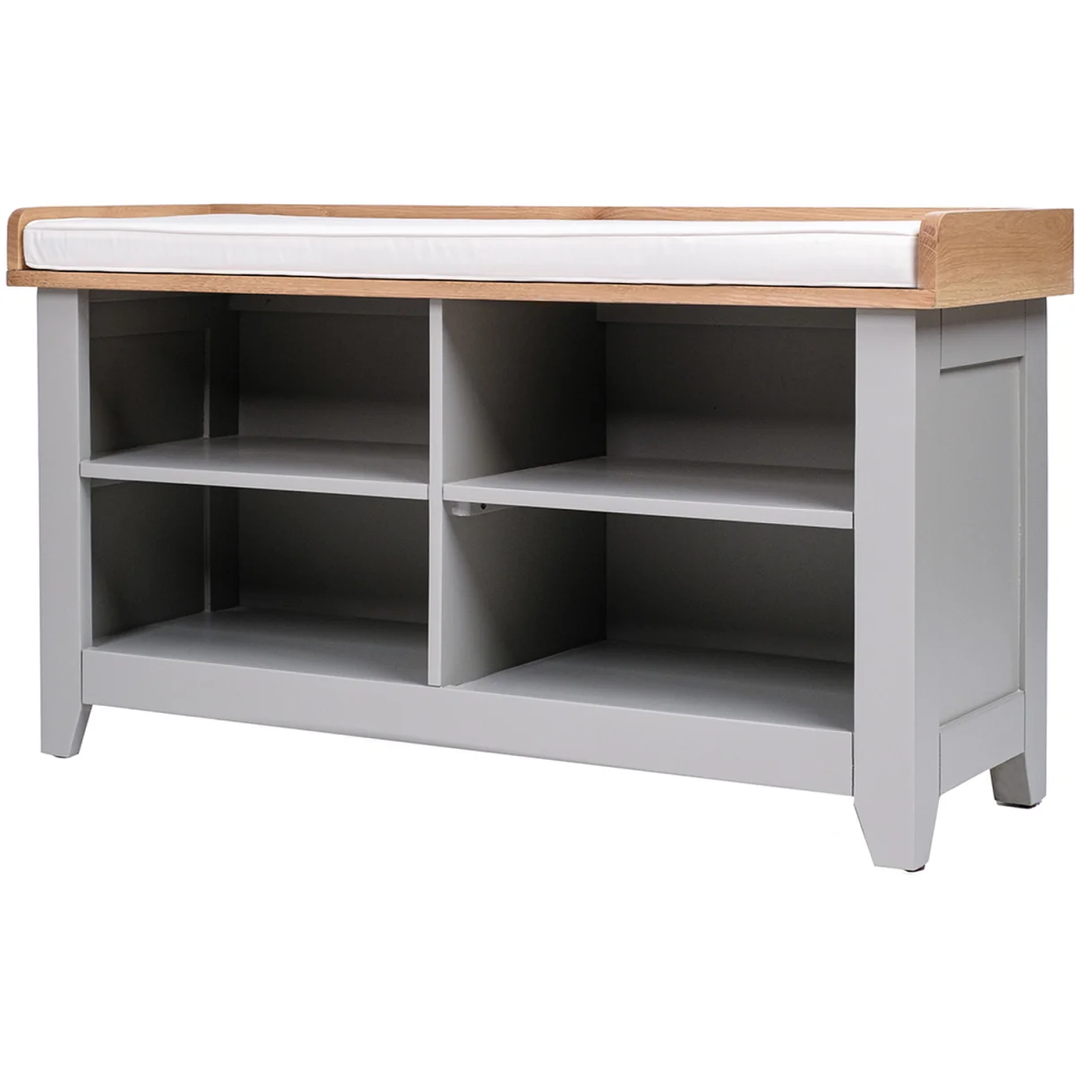 Charnwood Hallway Bench with Open Shoe Tidy - Grey, Brown – image 4