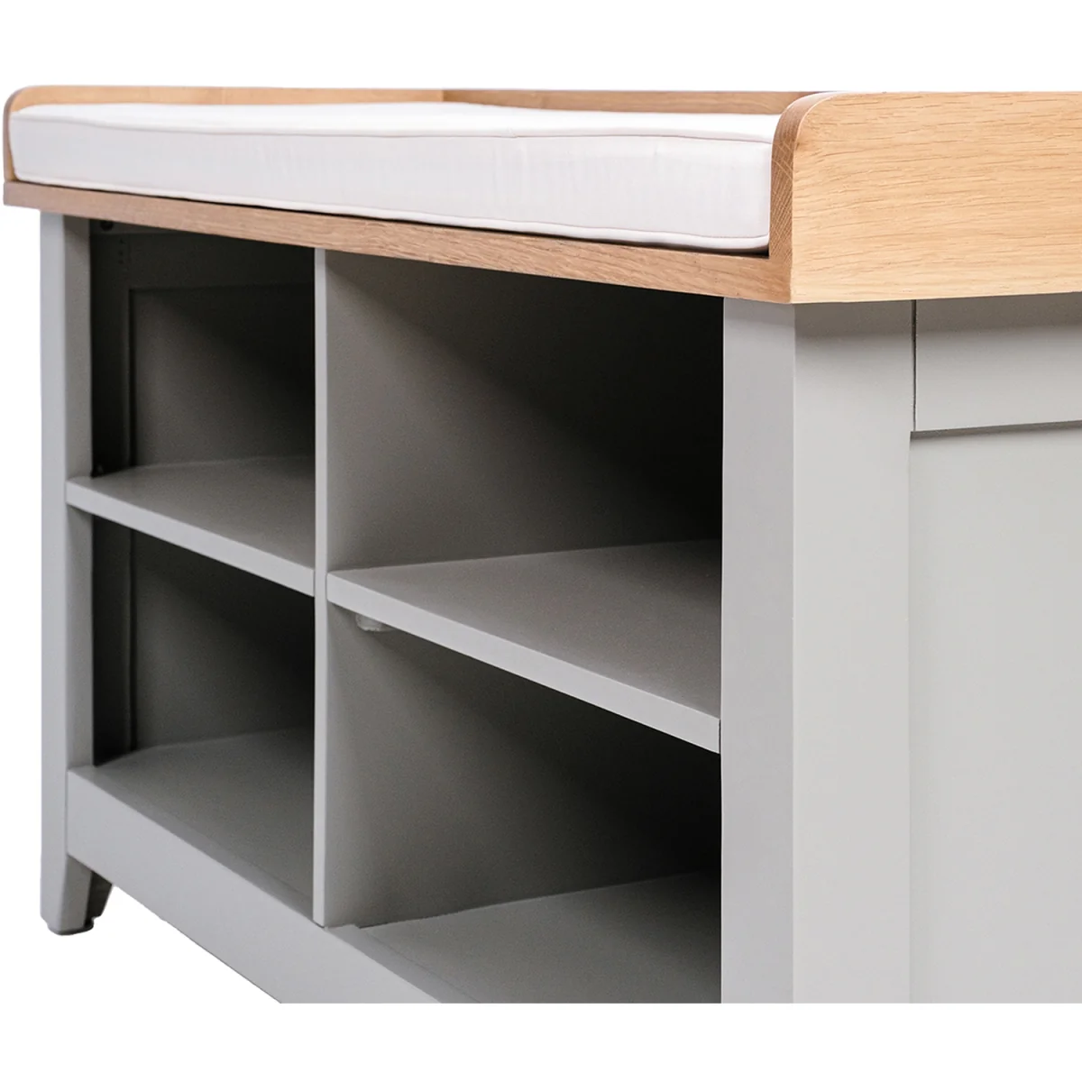 Charnwood Hallway Bench with Open Shoe Tidy - Grey, Brown – image 7