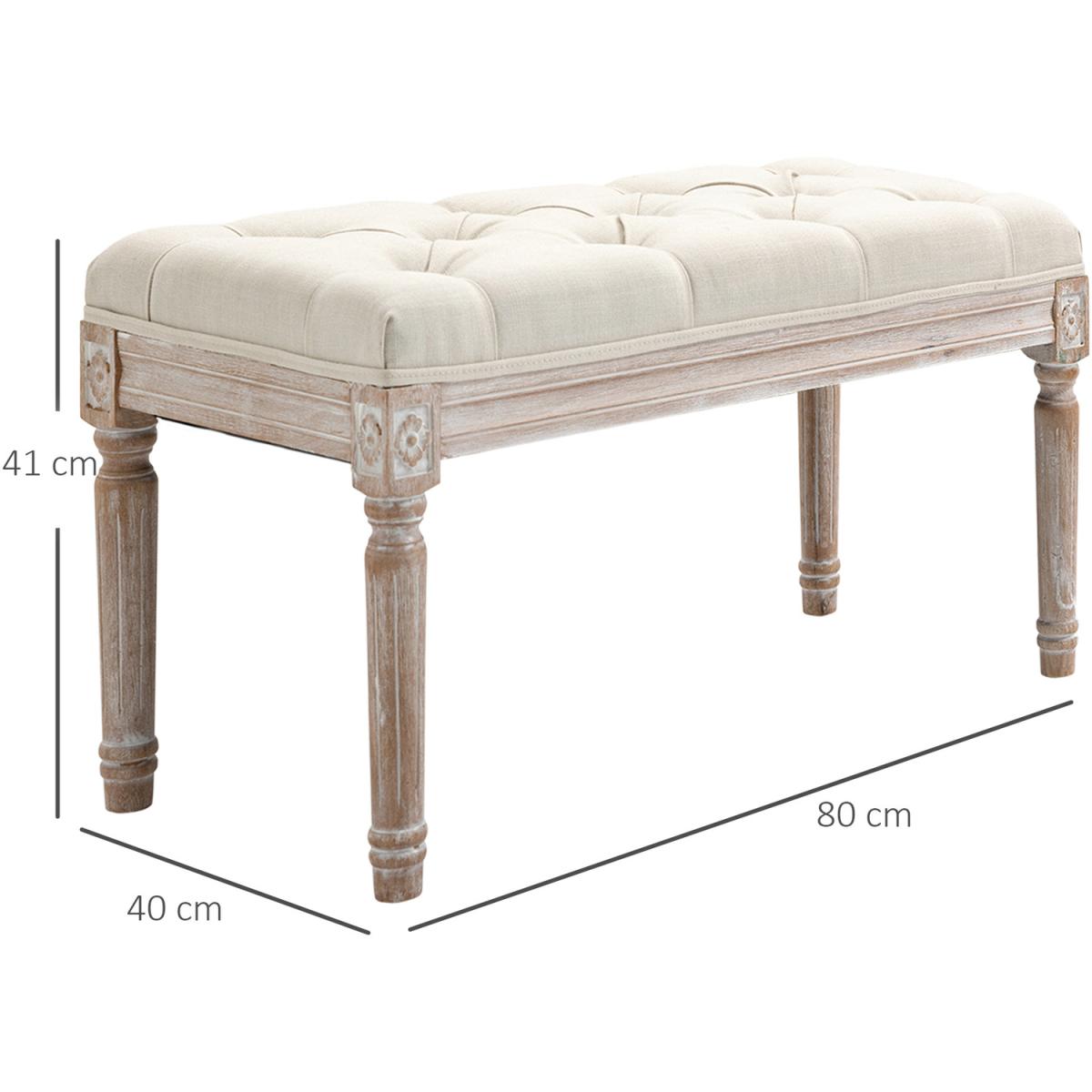 Tufted Upholstered Accent Bench - Beige – image 2