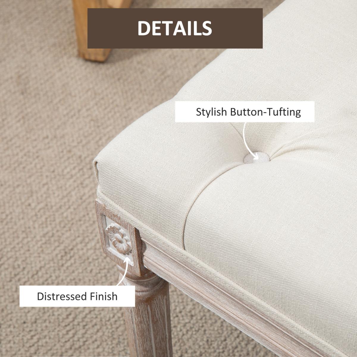 Tufted Upholstered Accent Bench - Beige – image 3