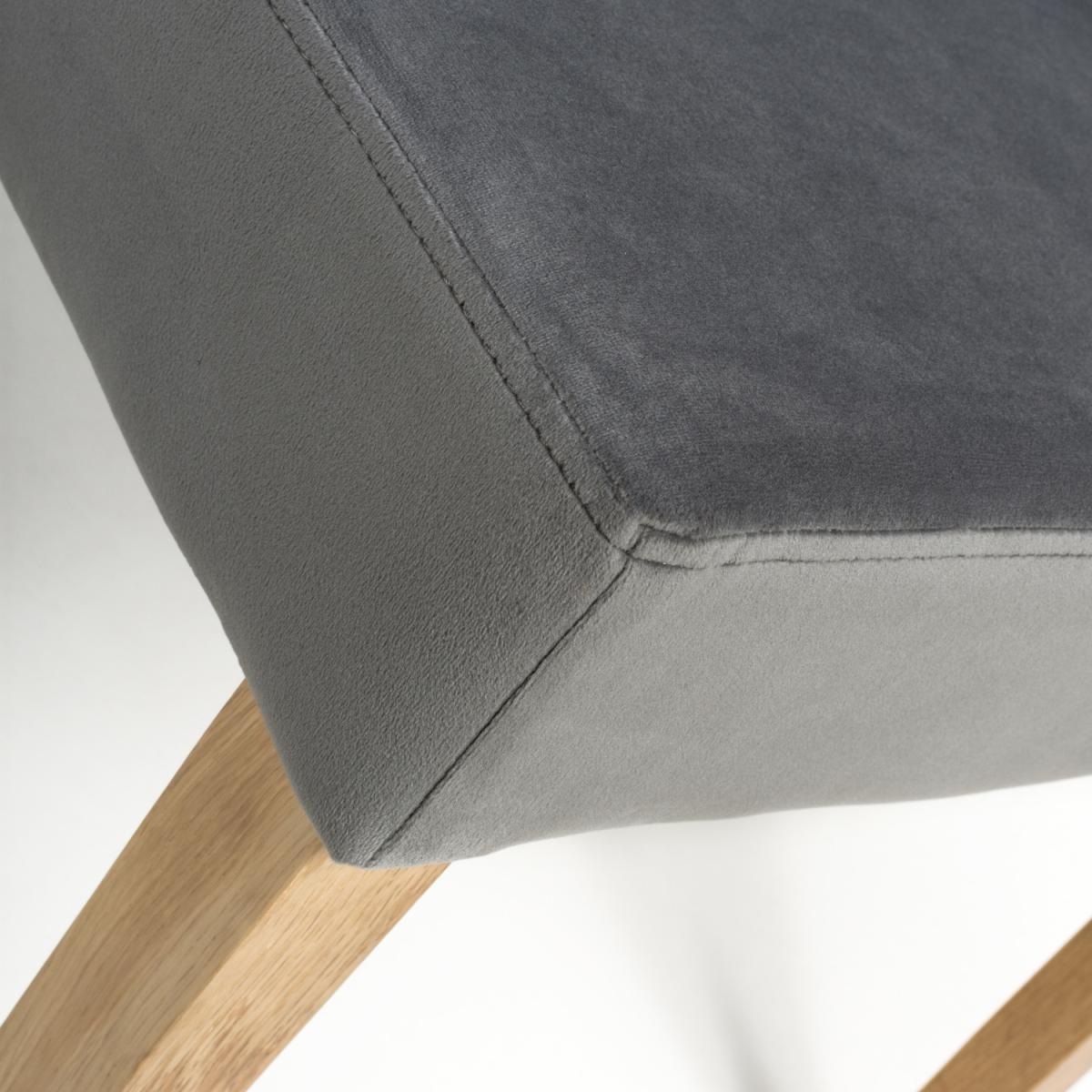 Durham Large Backed Brushed Velvet Grey Bench - Grey – image 4