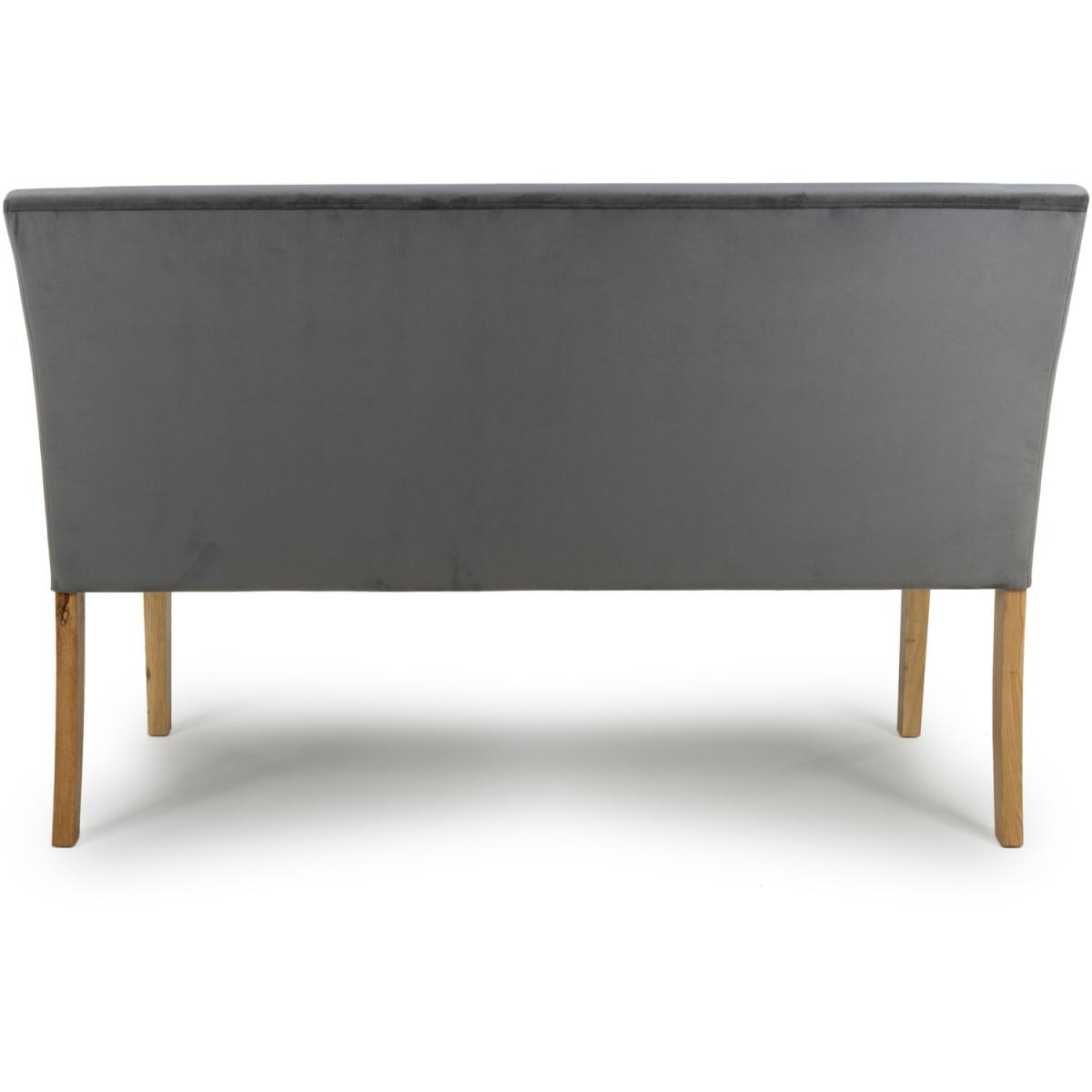 Durham Large Backed Brushed Velvet Grey Bench - Grey – image 5