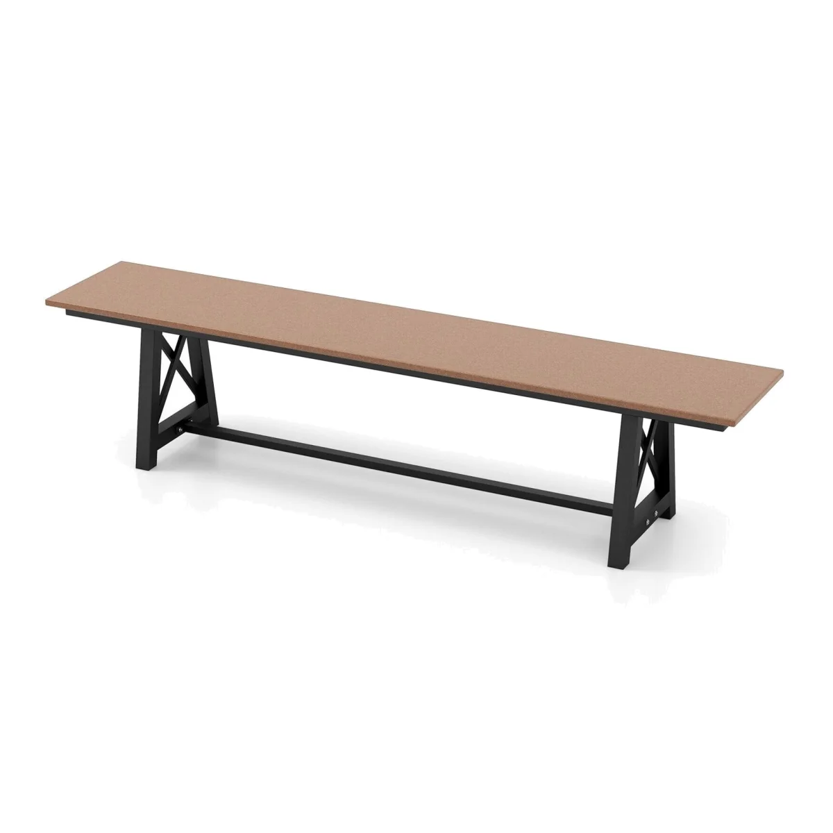Backless 4-Seater 183cm Patio Bench - Brown – image 1