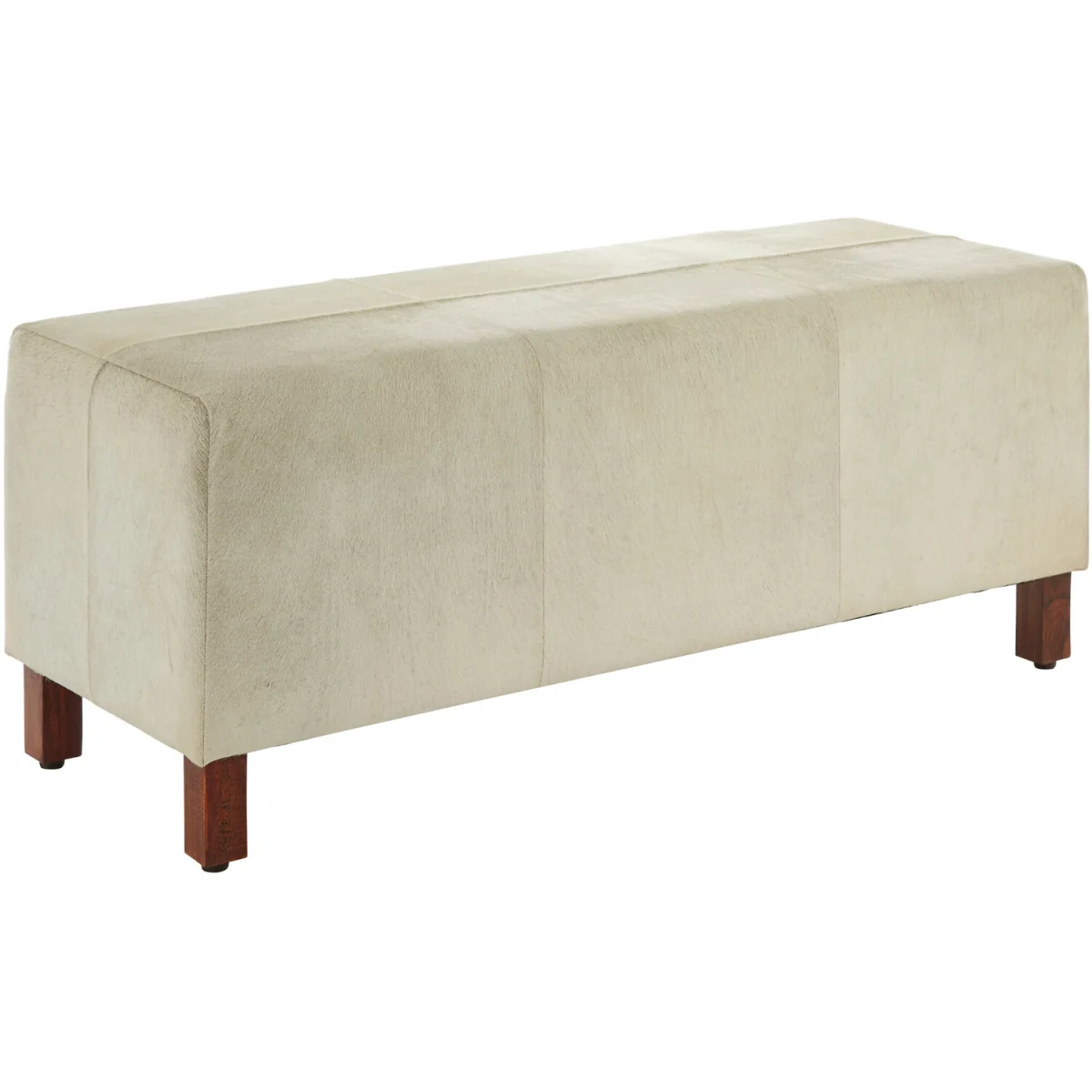 Kensington Townhouse Natural Hair On Leather Bench - Brown – image 3