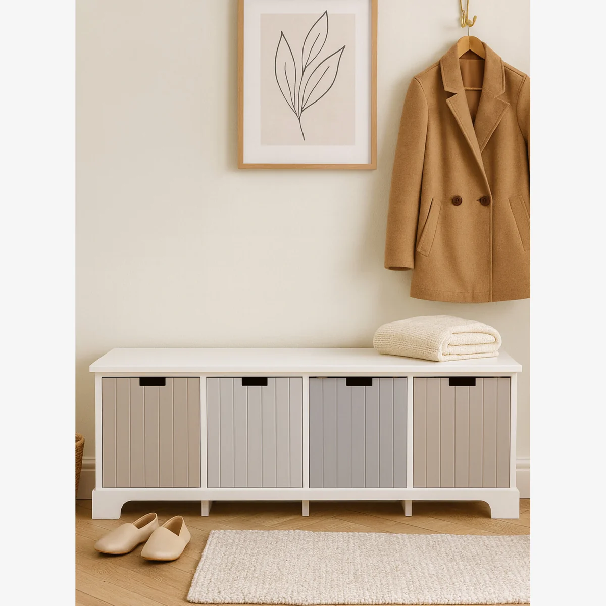New England 4 Drawer Bench - Multicolour – image 1