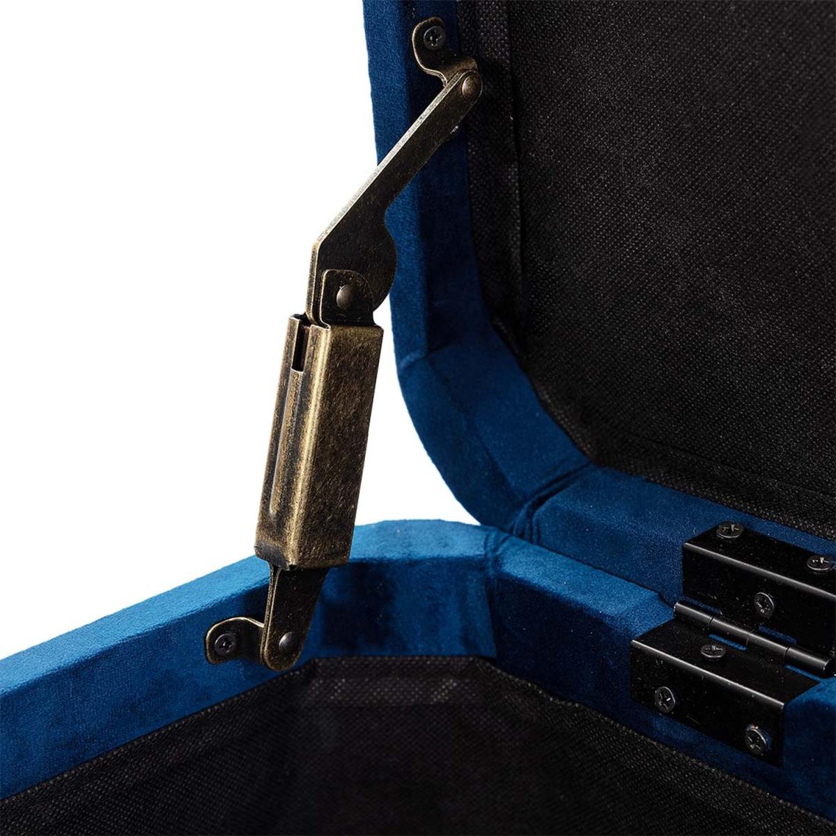 Marta Velvet Storage Ottoman Bench - Blue – image 3