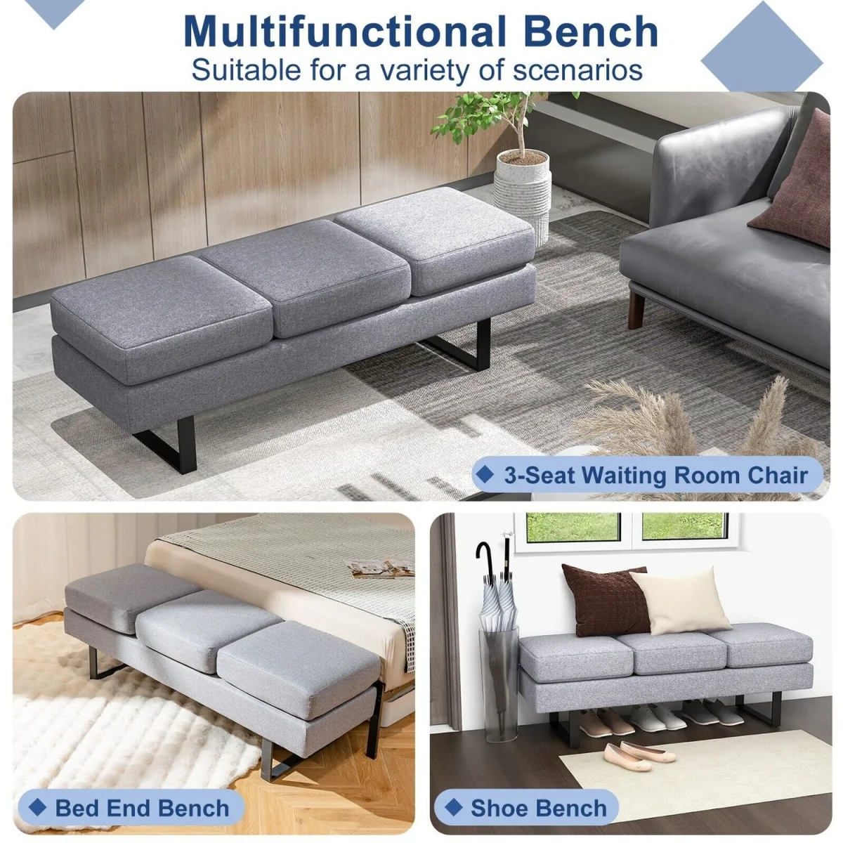 Upholstered Reception Bench – image 4