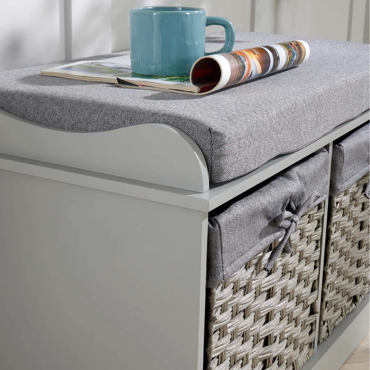 Malibu 2 Drawer Storage Bench - Grey – image 5