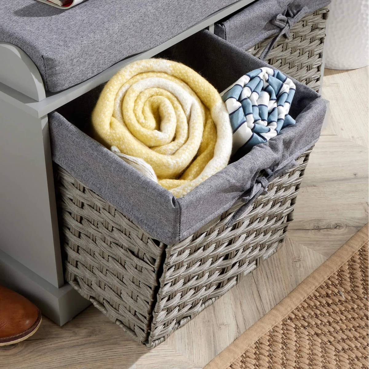Malibu 2 Drawer Storage Bench - Grey – image 8