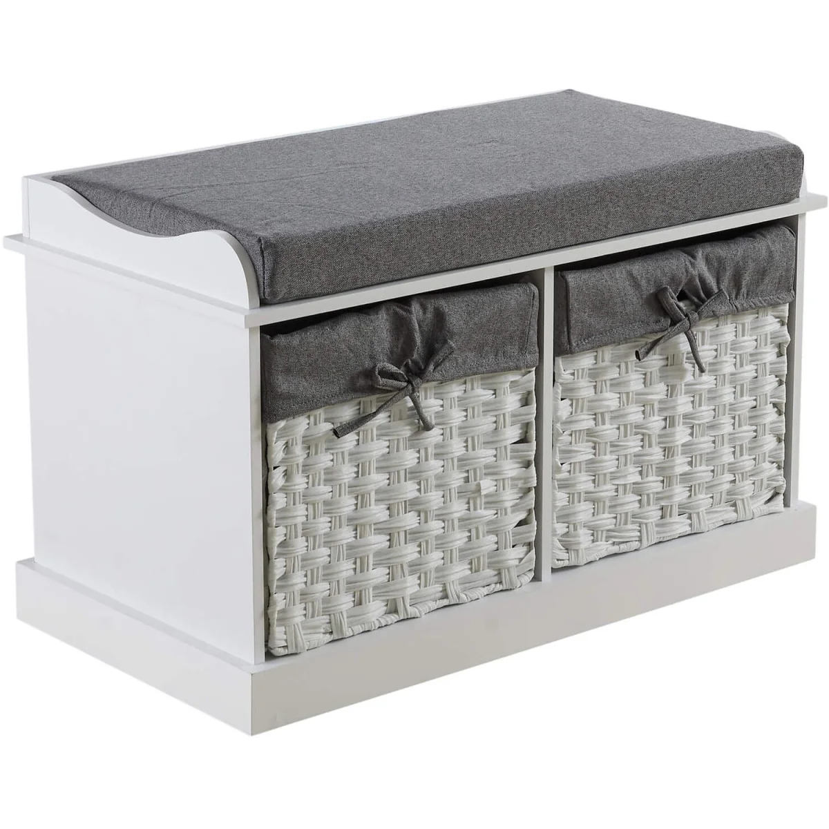 Malibu 2 Drawer Storage Bench - White – image 2