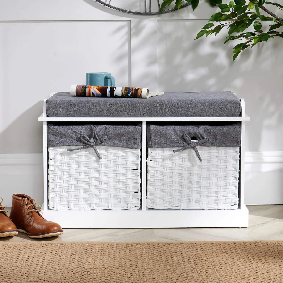 Malibu 2 Drawer Storage Bench - White – image 4
