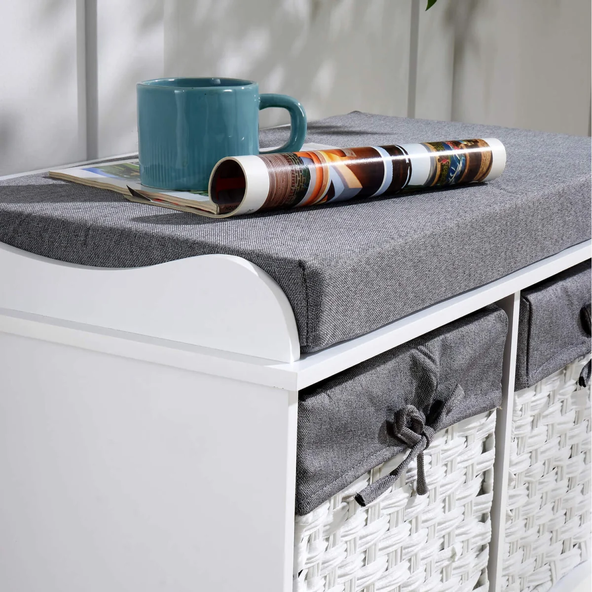 Malibu 2 Drawer Storage Bench - White – image 5
