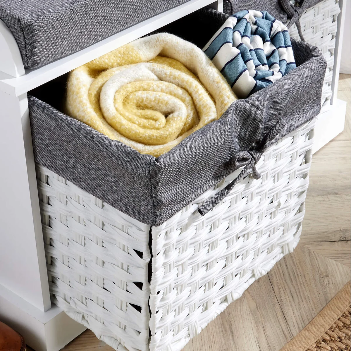 Malibu 2 Drawer Storage Bench - White – image 8