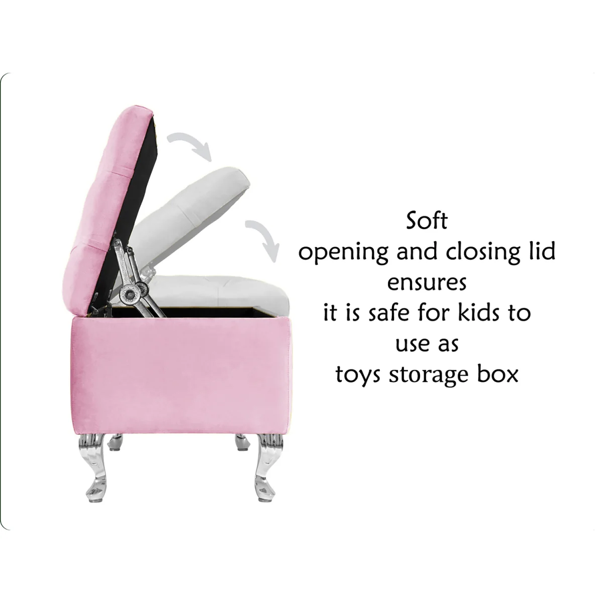 180cm Chesterfield Ottoman Storage Bench, Teal Tufted Upholstered Velvet Ottoman Footstool - Pink Plush Velvet – image 3