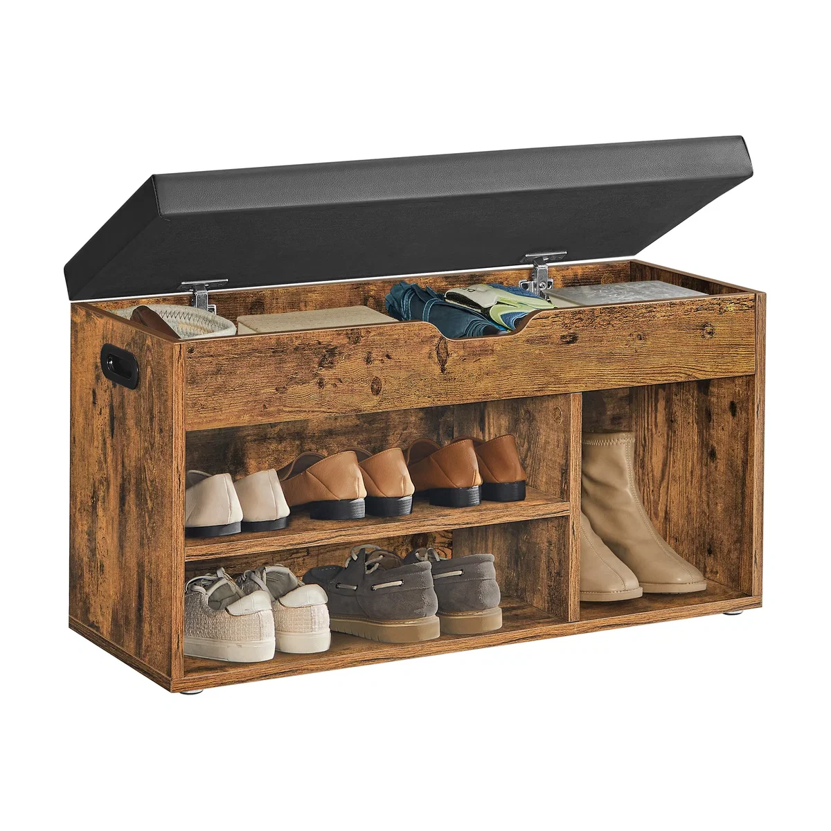 Shoe Bench with Cushion and Storage for Hallway and Bedroom - Bronze – image 1