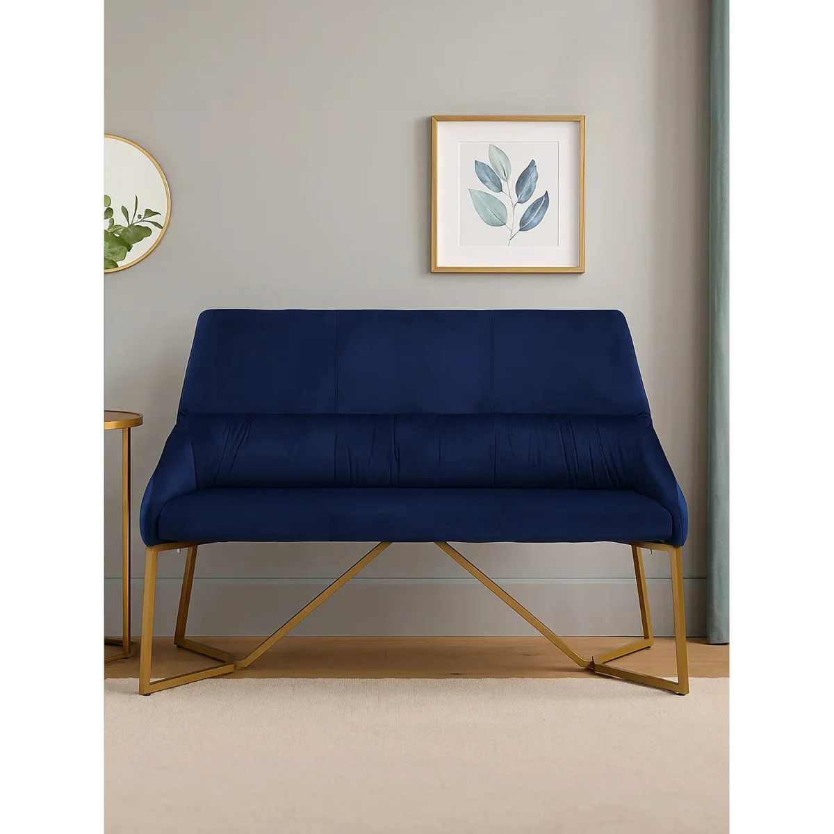 Vieste Midnight Velvet Bench - Blue – image 3