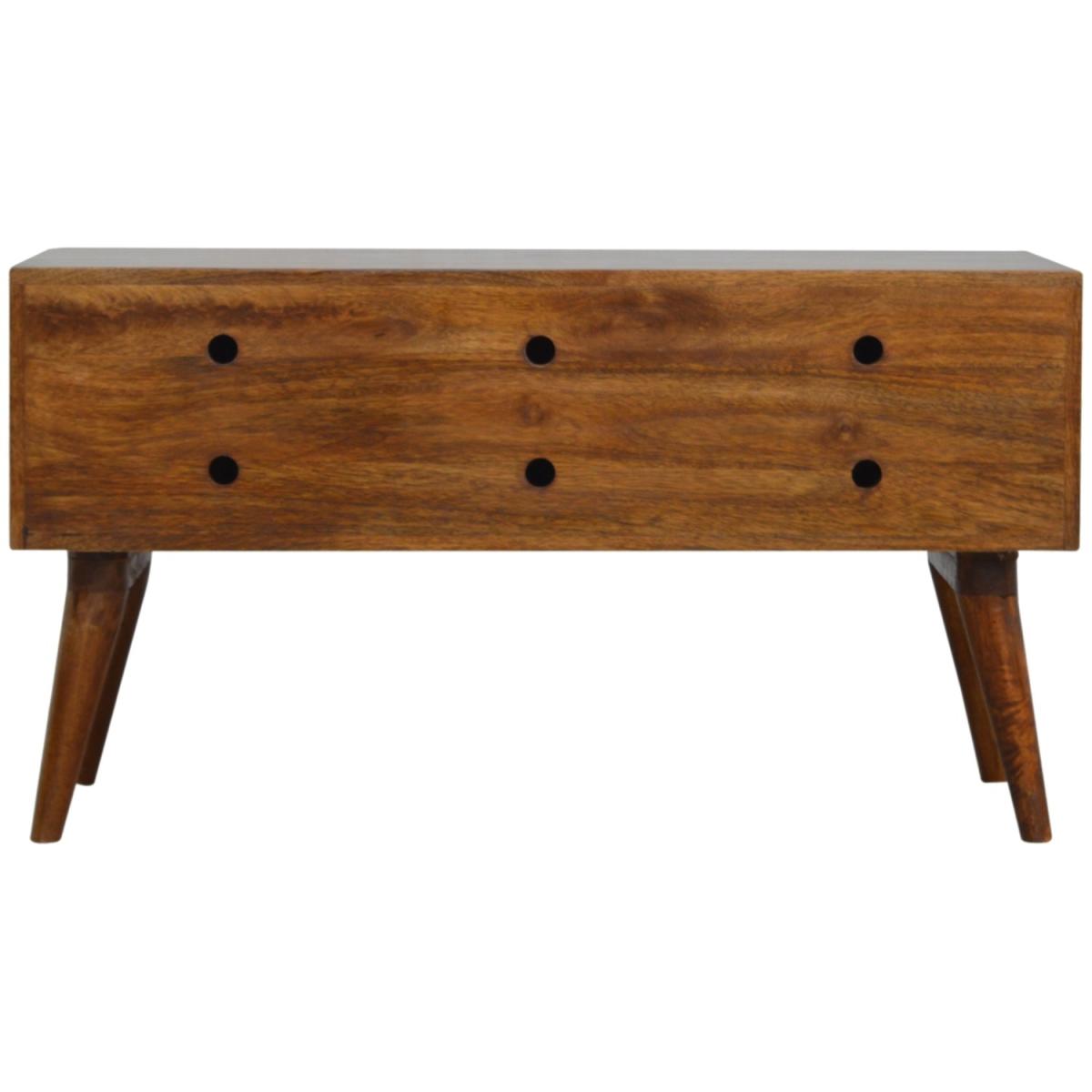 Chestnut Diamond Carved Storage Hallway Bench - Brown – image 9