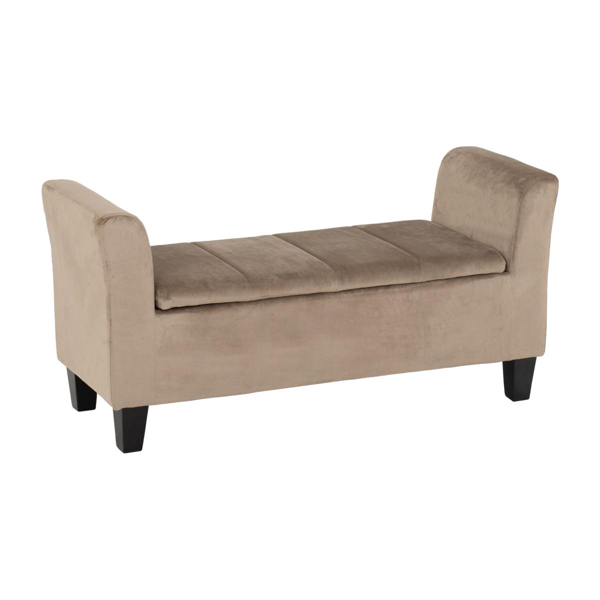 Amelia Storage Ottoman - Blue Velvet Effect - Oyster – image 1
